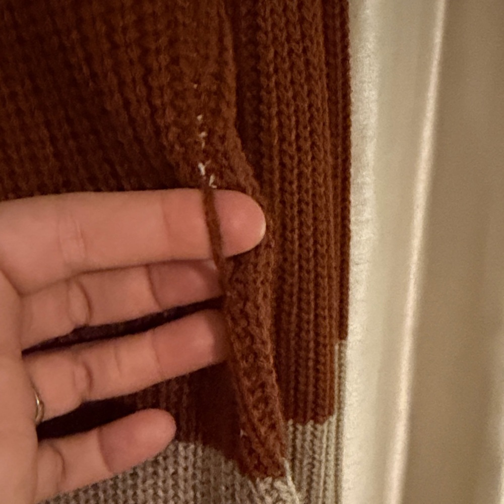 Olive & Oak Women's Colorblock Cardigan - Cream, Brown, Tan you can add a belt - Picture 6 of 8